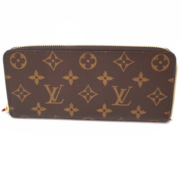 Louis Vuitton Brown Zip Portefeuille Wallet Clemence Fuchsia Long - Picture 1 of 9
